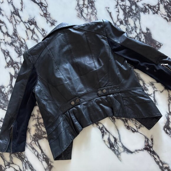 BCBGMaxAzria Black Leather Jacket. Size XS. - Picture 2 of 3